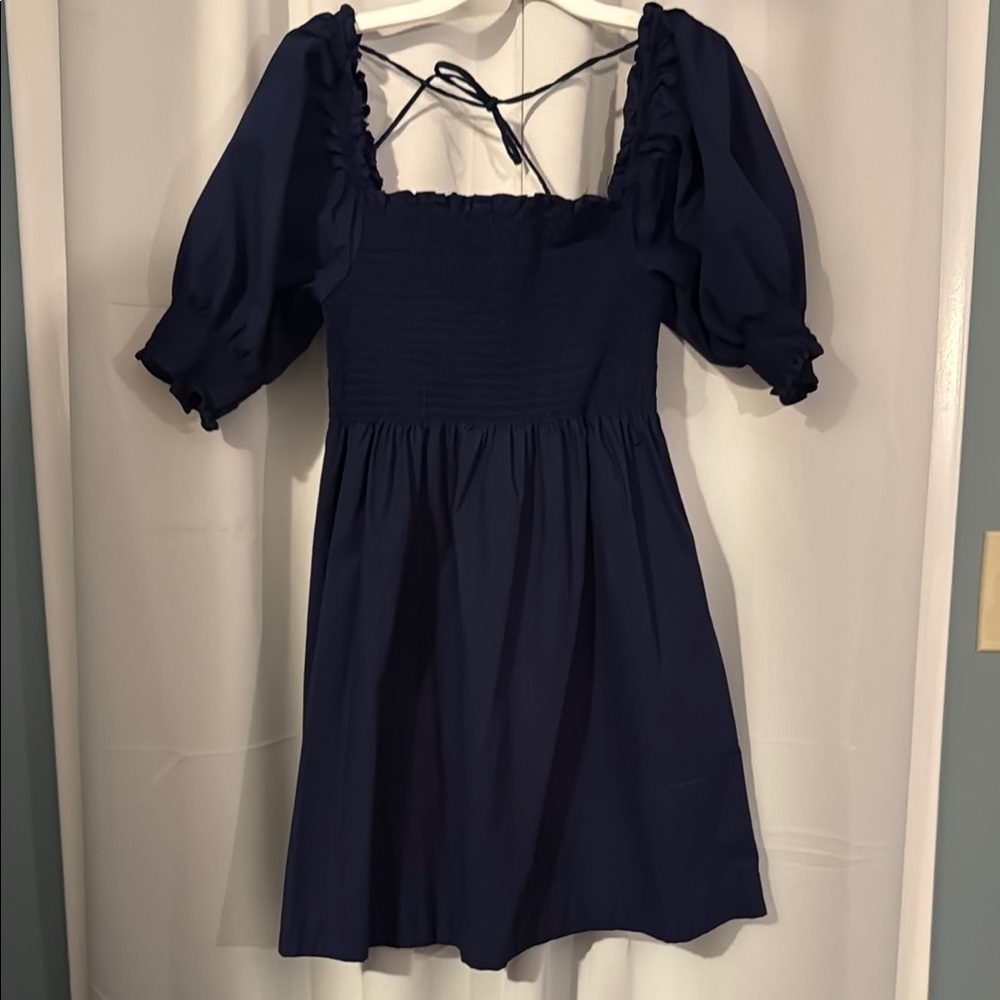 Hill House Midnight Blue Ruffled Dress